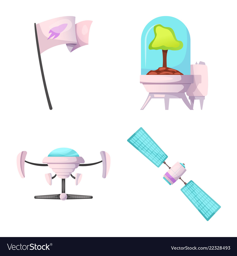 Design of mars and space icon collection vector image Design of mars and space icon collection