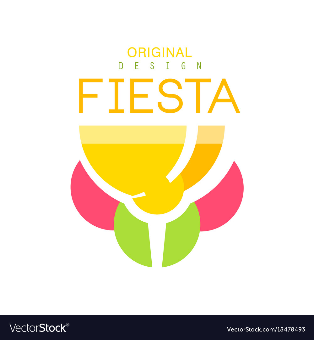 Fiesta logo design colorful label for a holiday