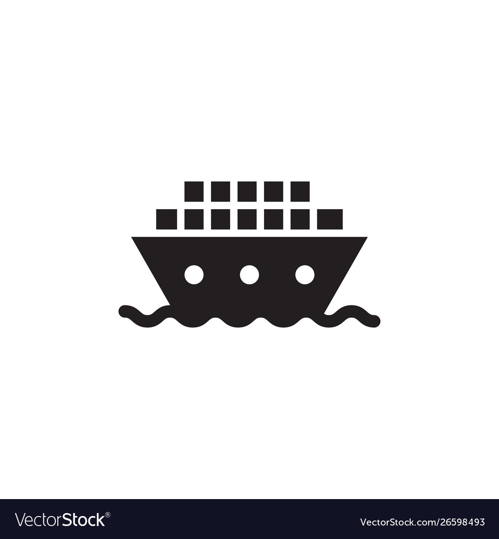 Flat glyph ship cargo icon symbol sign logo