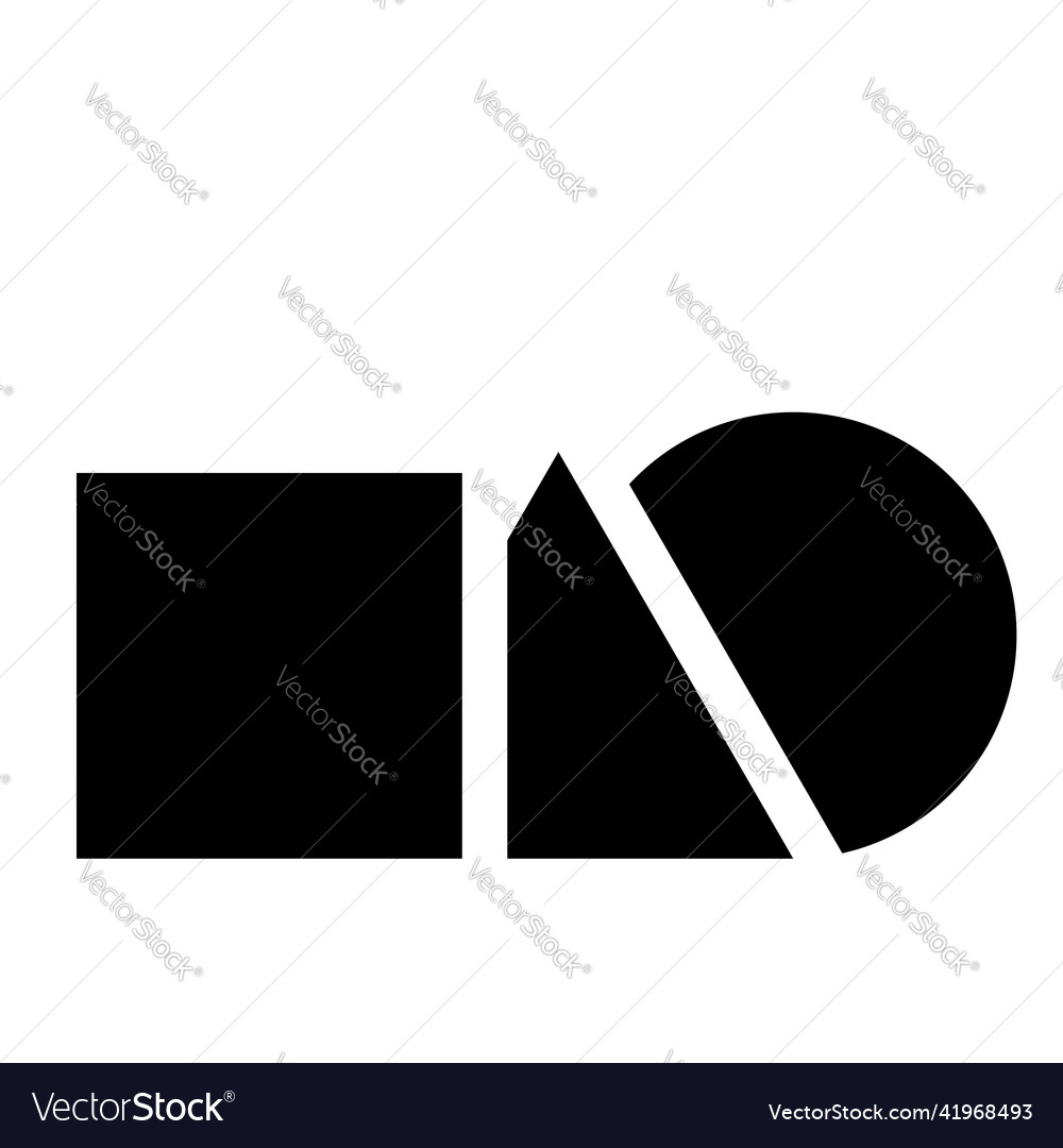 Geometric icon logo shape with overlapping circle