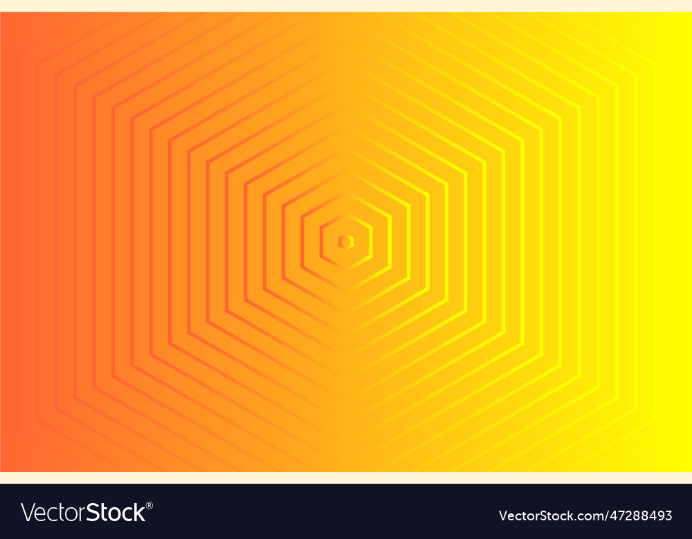 Gradient orange background and hexagonal watermark vector image Gradient orange background and hexagonal watermark