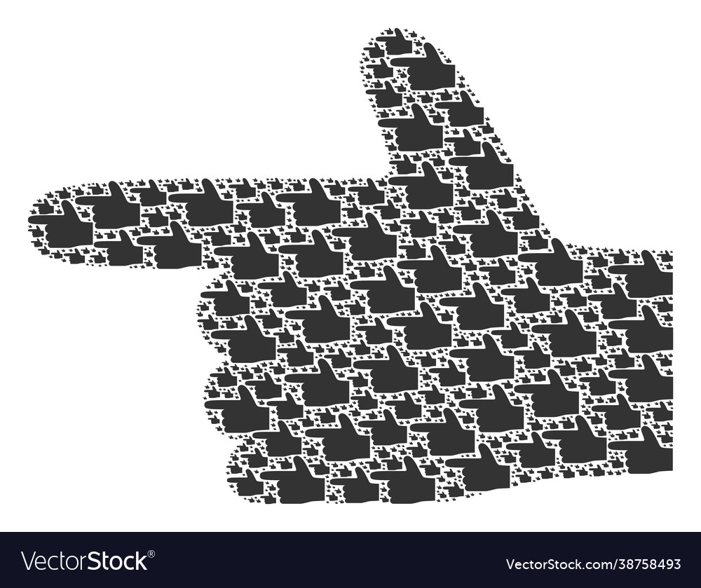Hand pointer left fractal composition itself vector image Hand pointer left fractal composition itself