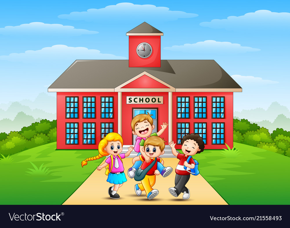 Happy childrens cartoon in Royalty Free Vector Image