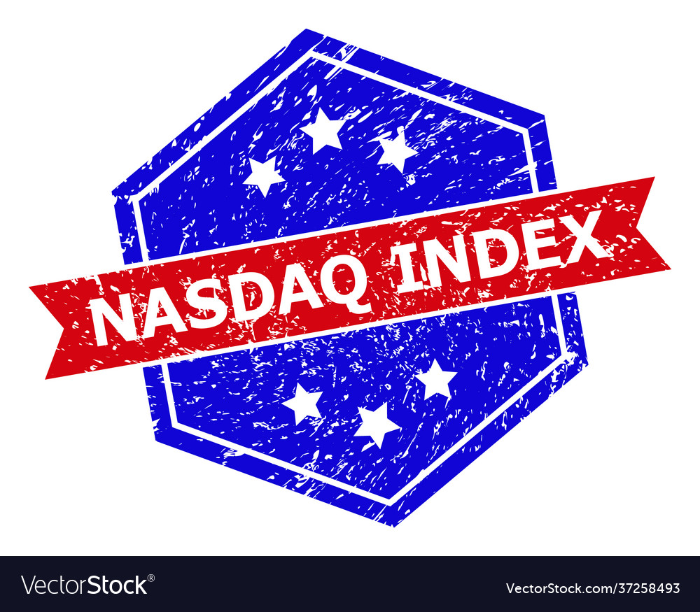 Hexagon bicolor nasdaq index stamp seal