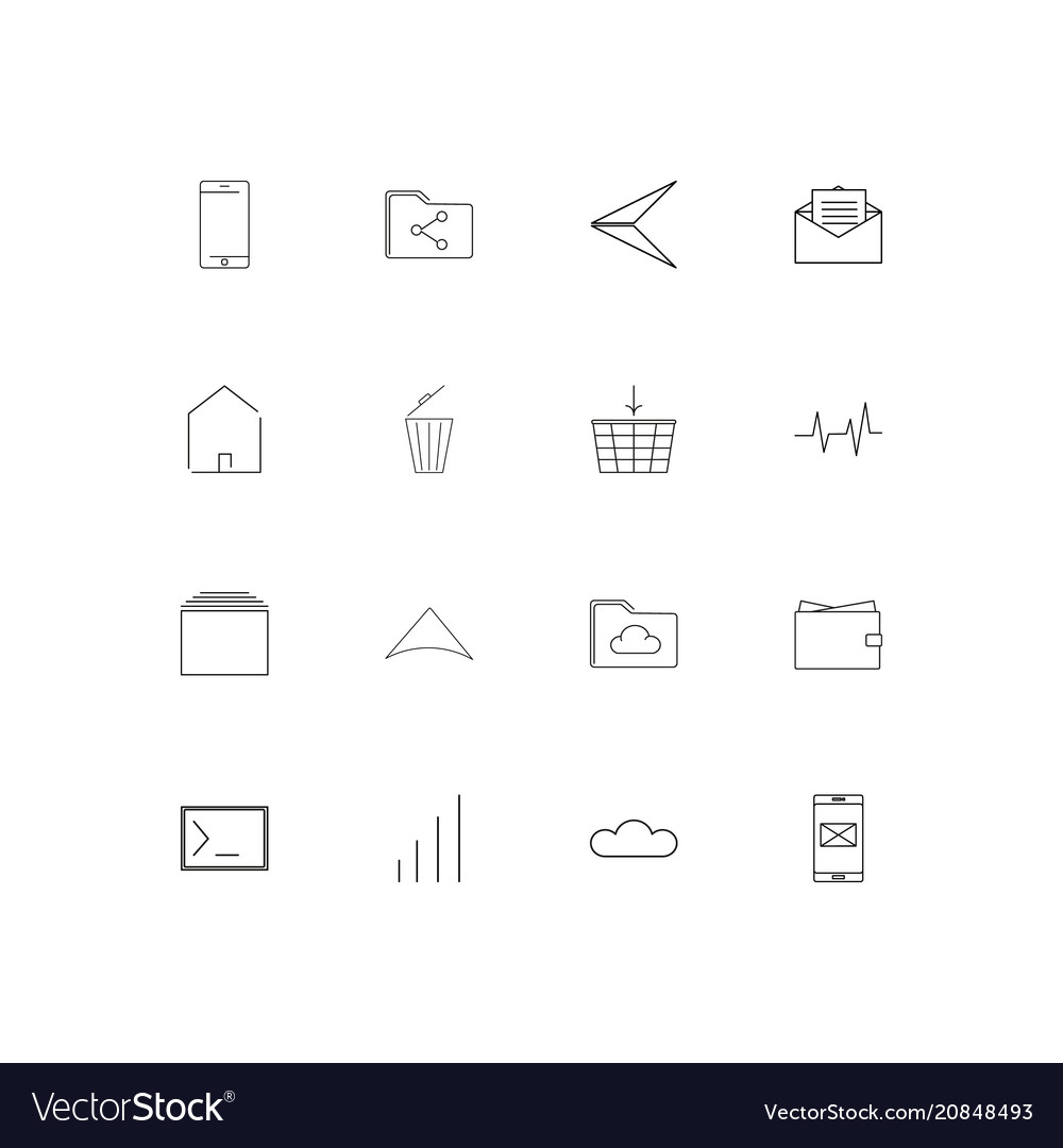 Internet of things linear thin icons set outlined