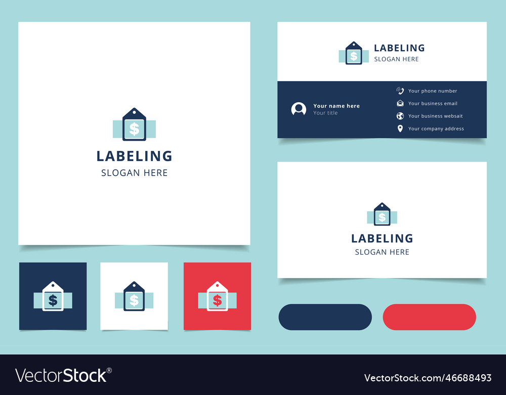 Labeling logo design with editable slogan vector image Labeling logo design with editable slogan