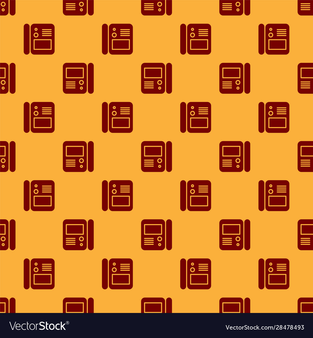 Red house intercom system icon isolated seamless