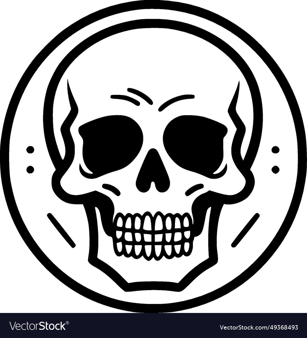 Skull - minimalist and flat logo