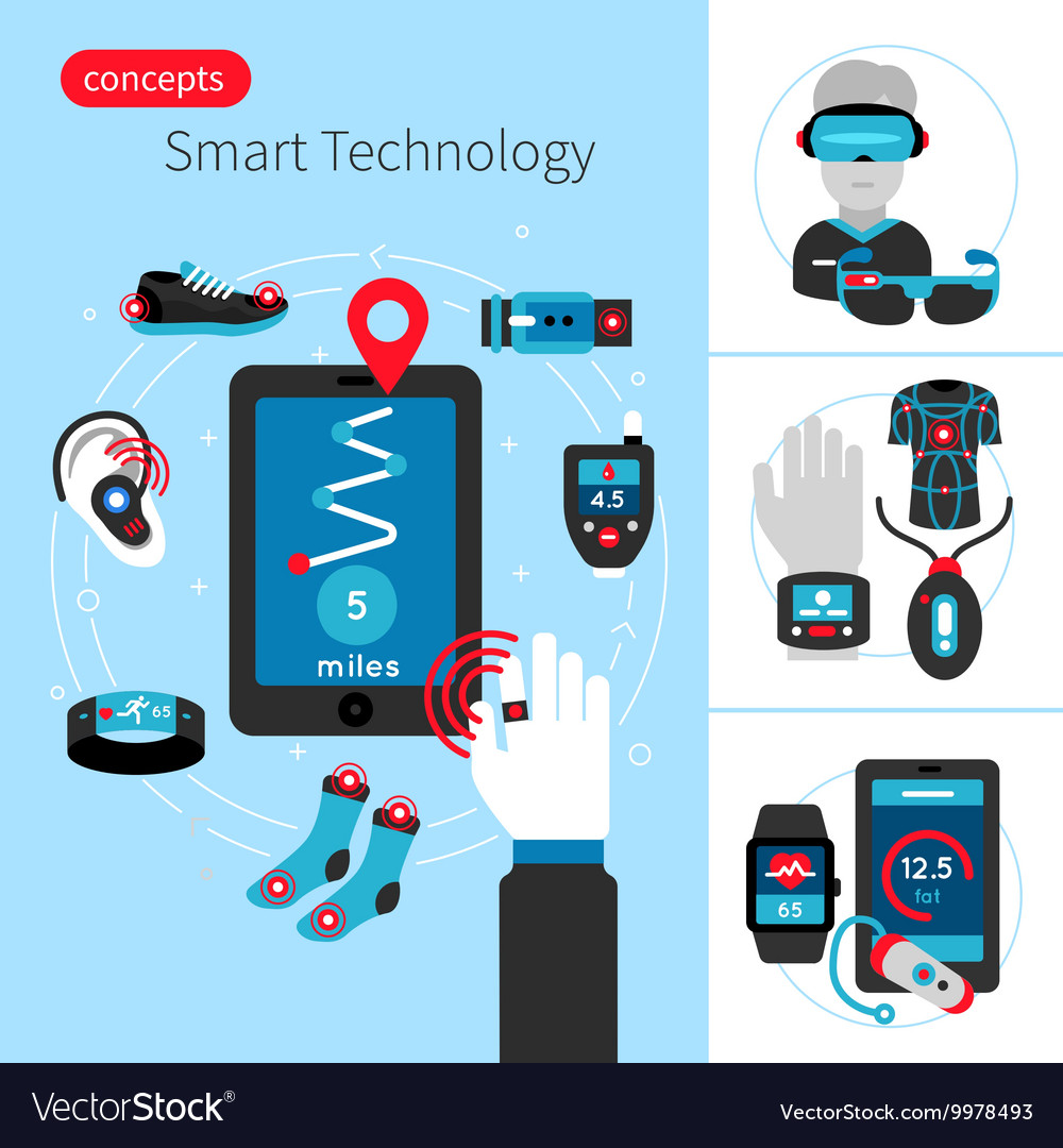 Smart technology concept composition