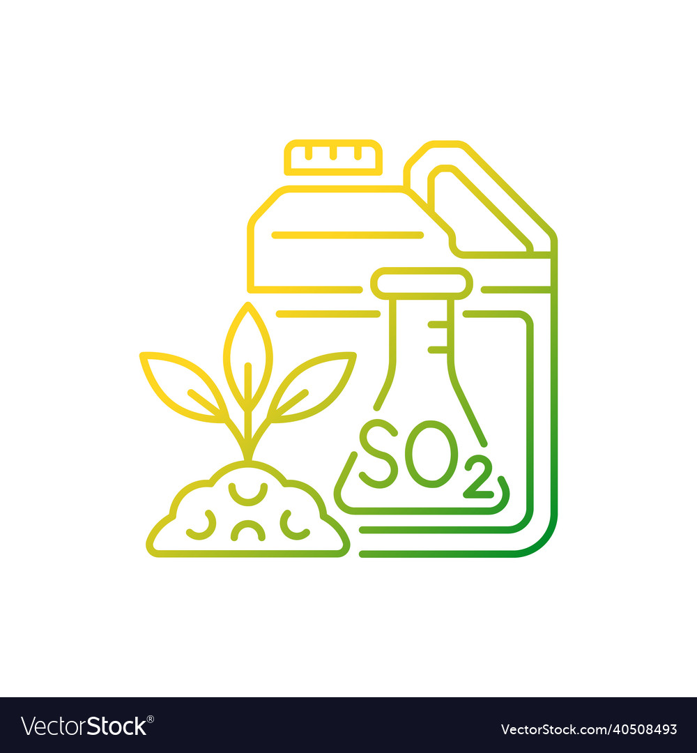 Sulphur fertilizer gradient linear icon