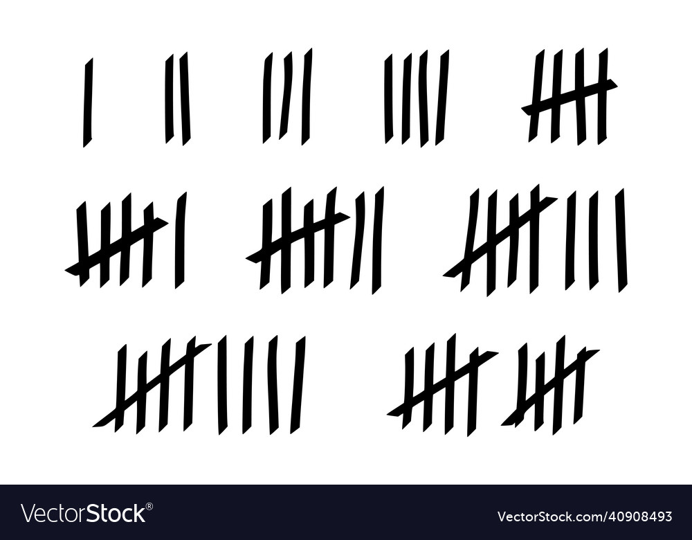 Tally marks to count days in prison