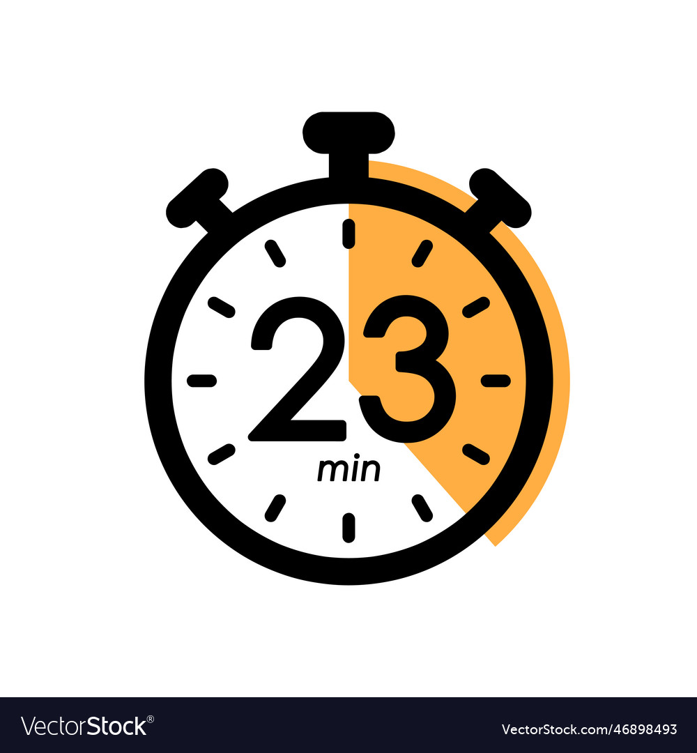 Twenty three minutes stopwatch icon timer symbol