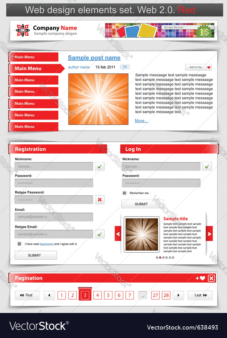 Web design template set