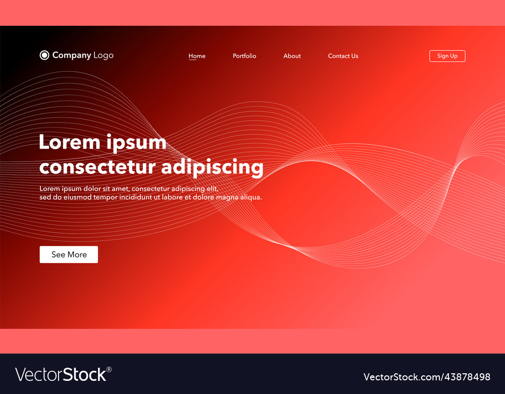 Abstract background website landing page template vector image Abstract background website landing page template