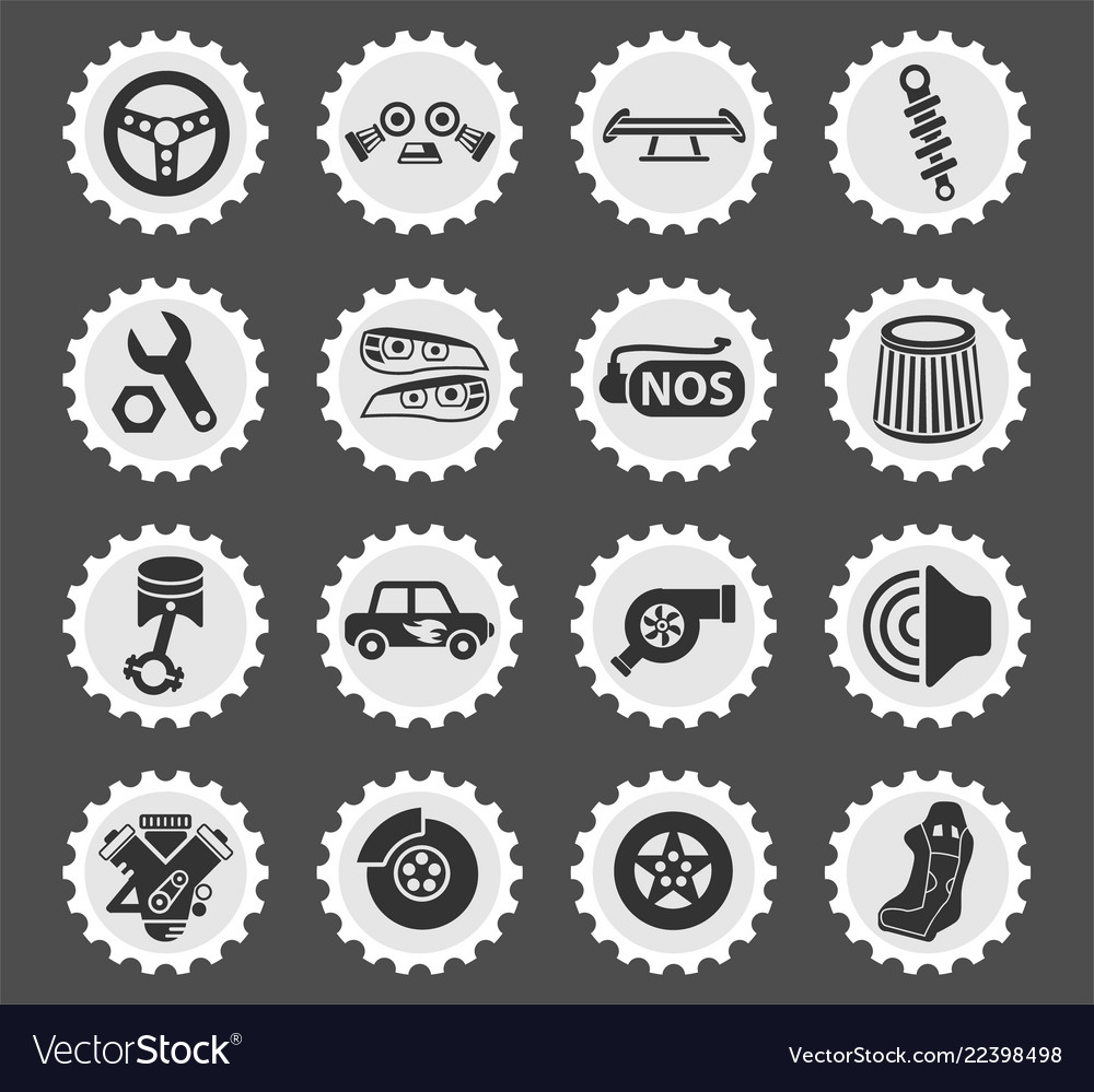 Auto tuning icon set