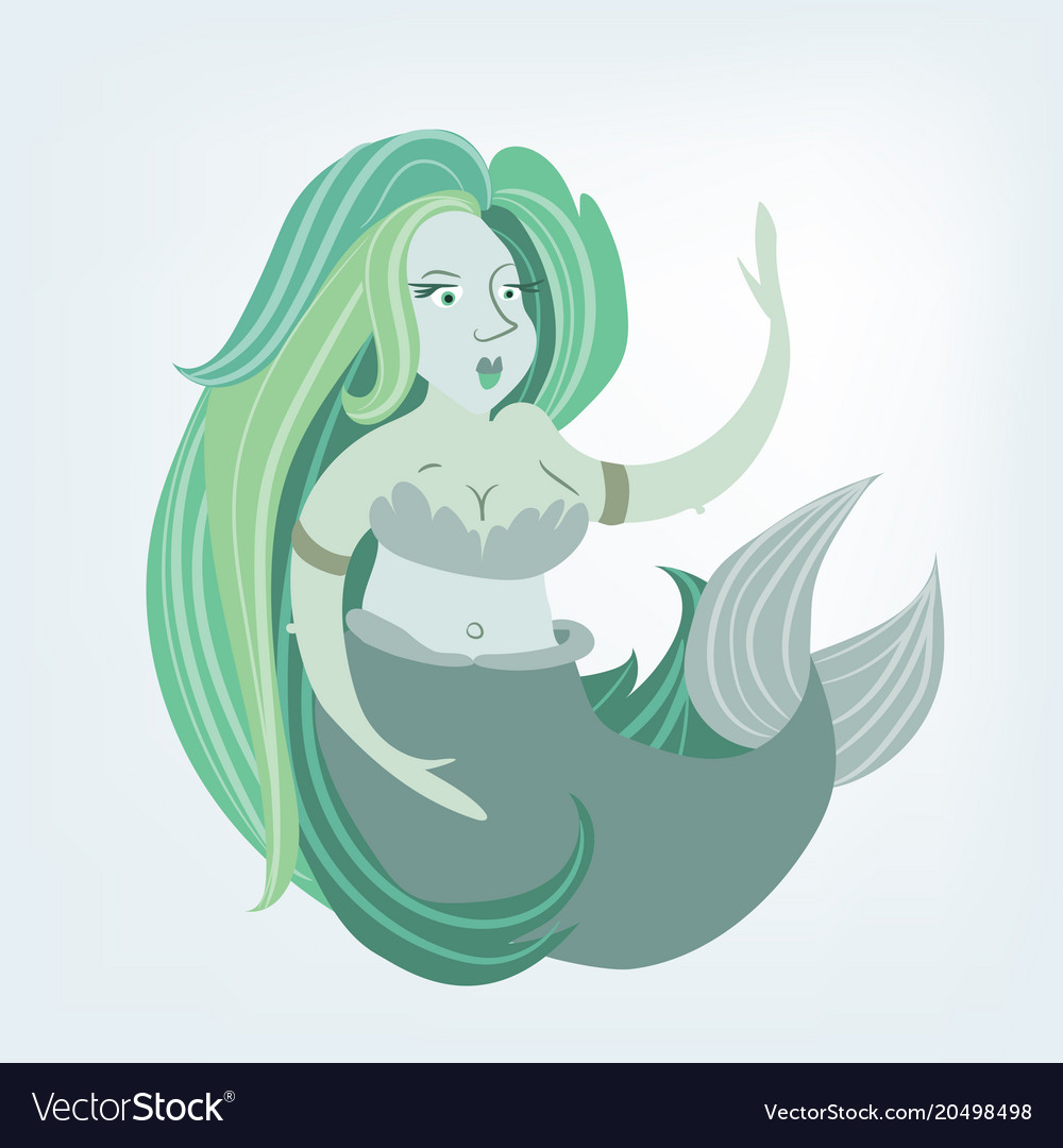 Beautiful mermaid flat siren Royalty Free Vector Image Beautiful mermaid flat siren Royalty Free Vector Image