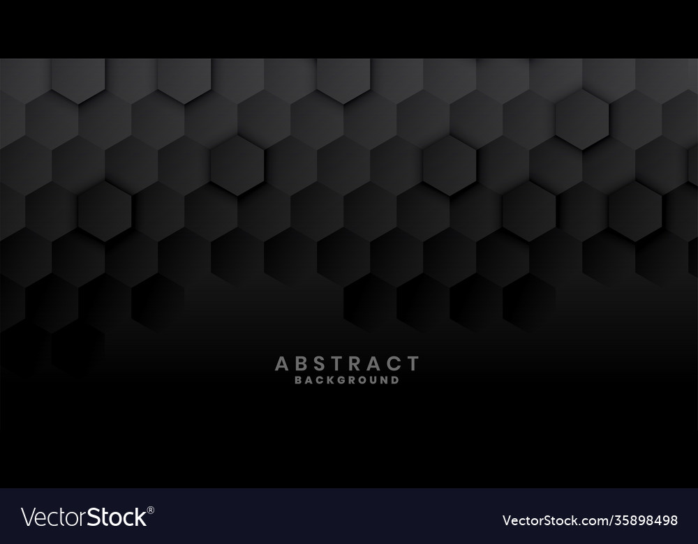 Dark black hexagonal background concept design