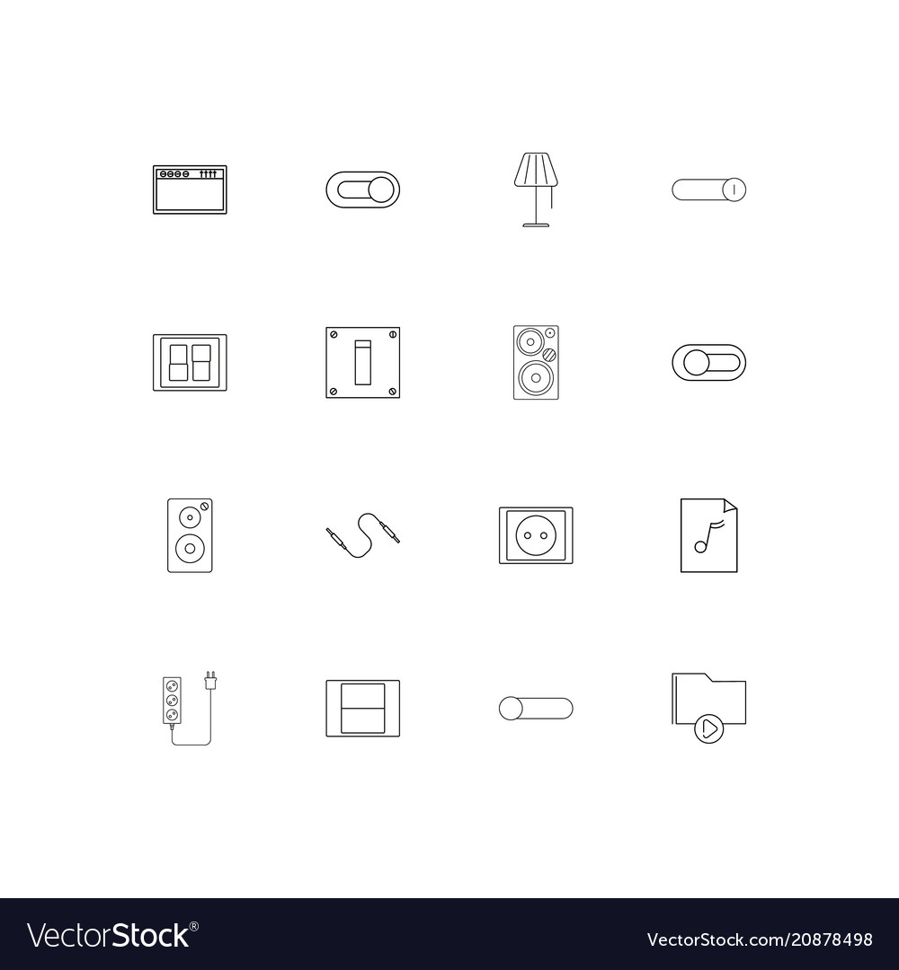 Electrical linear thin icons set outlined simple