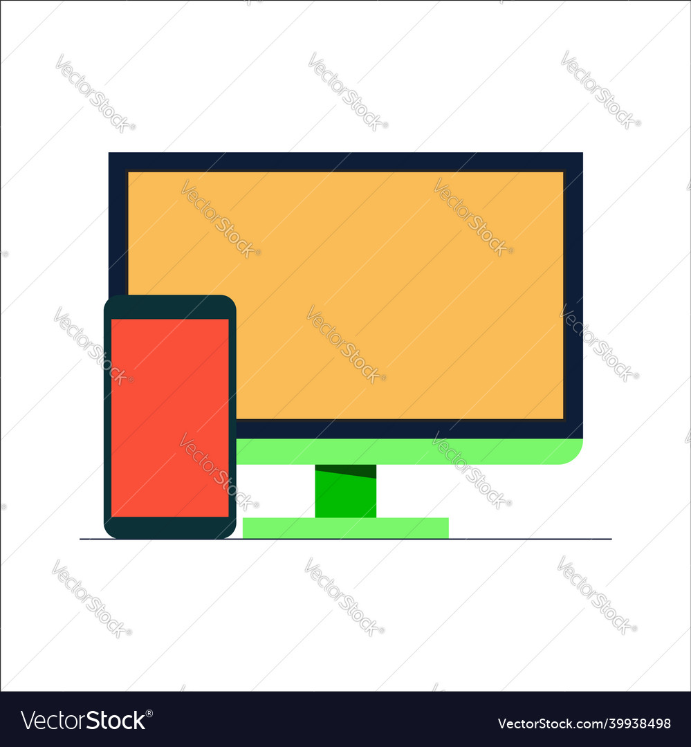 Empty screen with computer monitor mockup