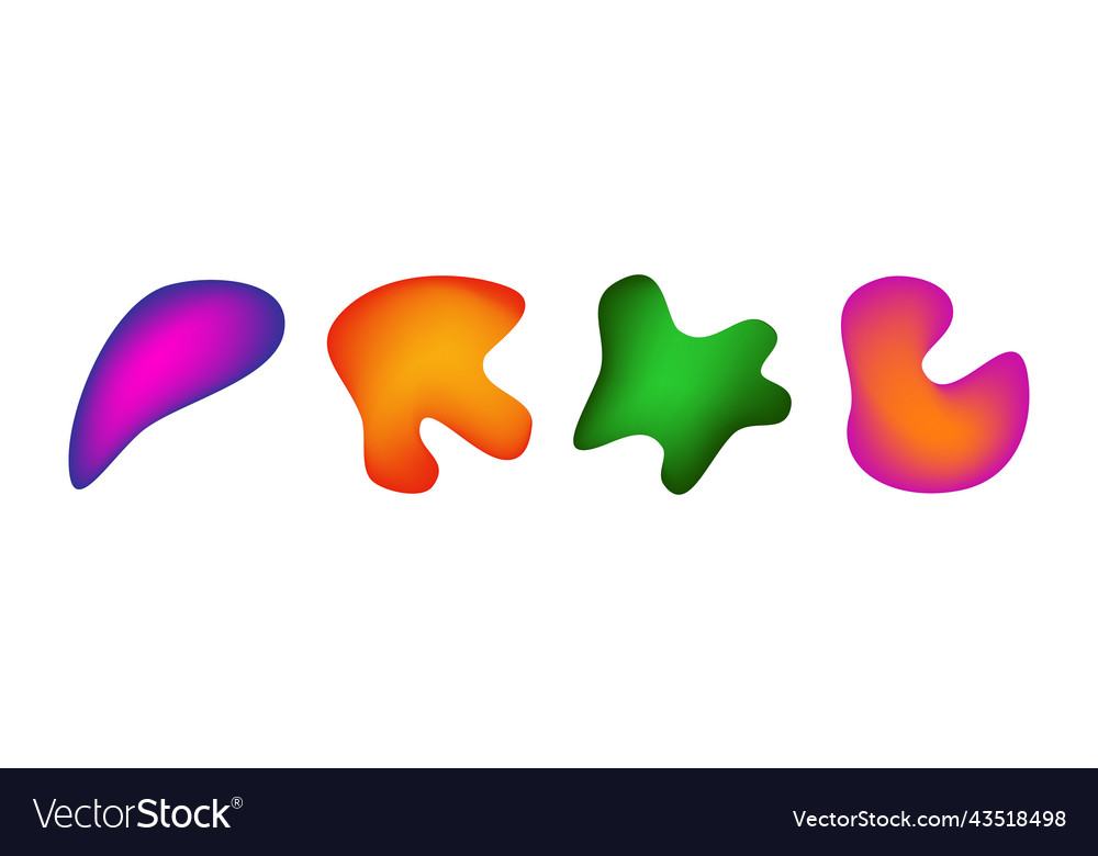 Gradient liquid blob shapes vector image Gradient liquid blob shapes
