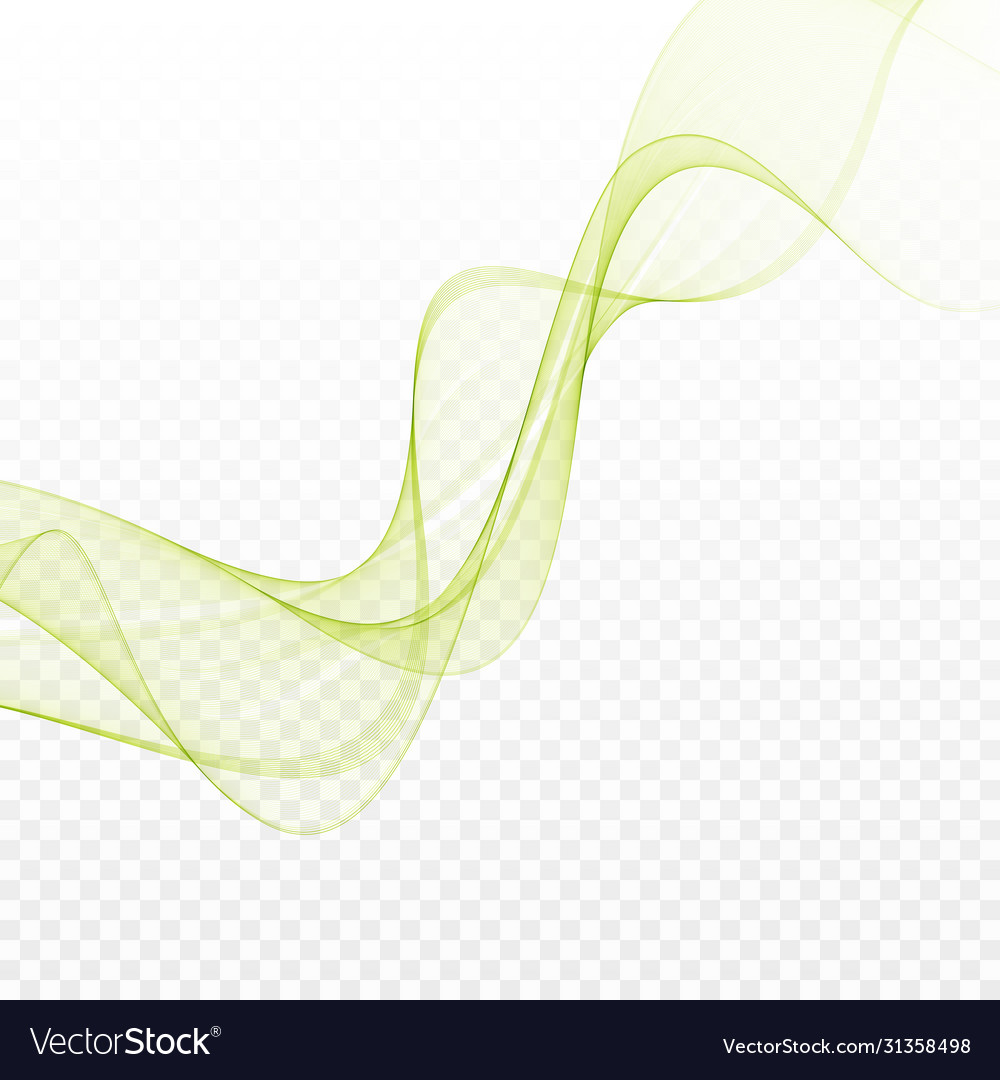 Green horizontal smoke wave elegant wave Vector Image