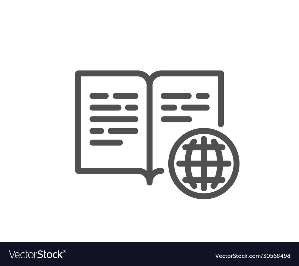Internet book line icon web document sign