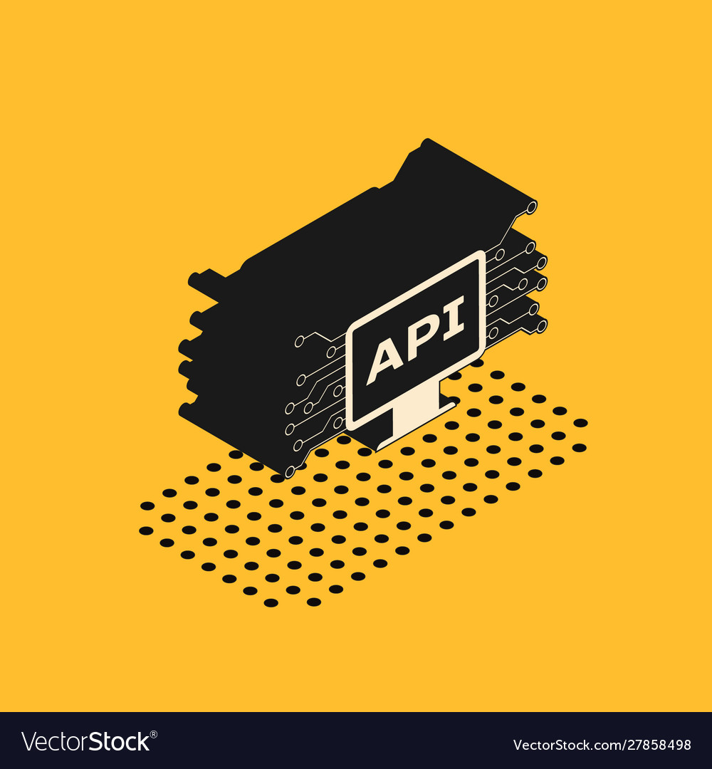 Isometric computer api interface icon isolated