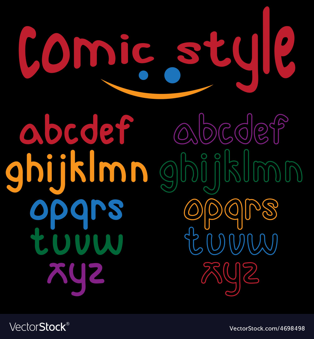 Lowercase comic style alphabet