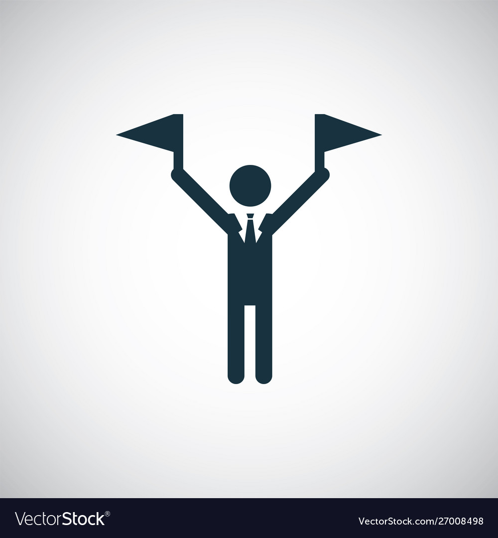 Man with flags icon simple flat element concept