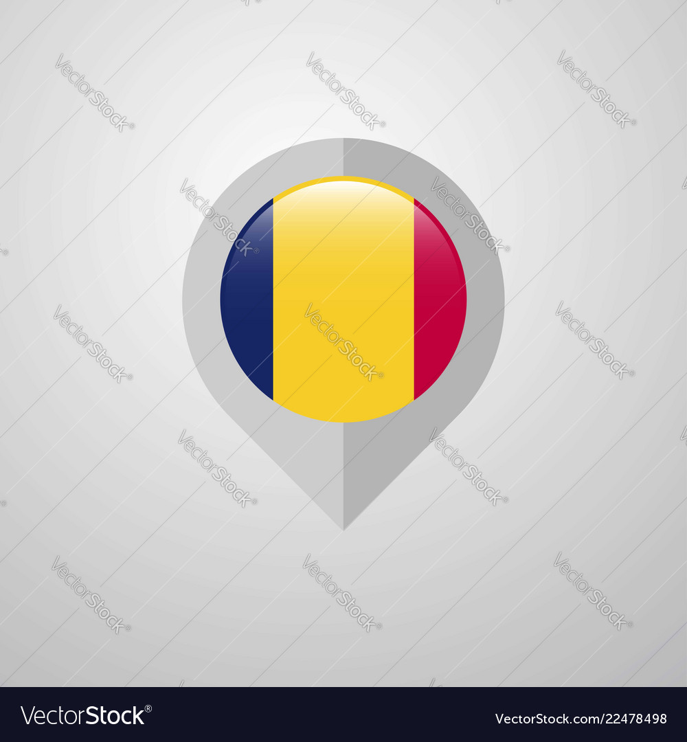 Karten-Navigationszeiger mit chad flag design