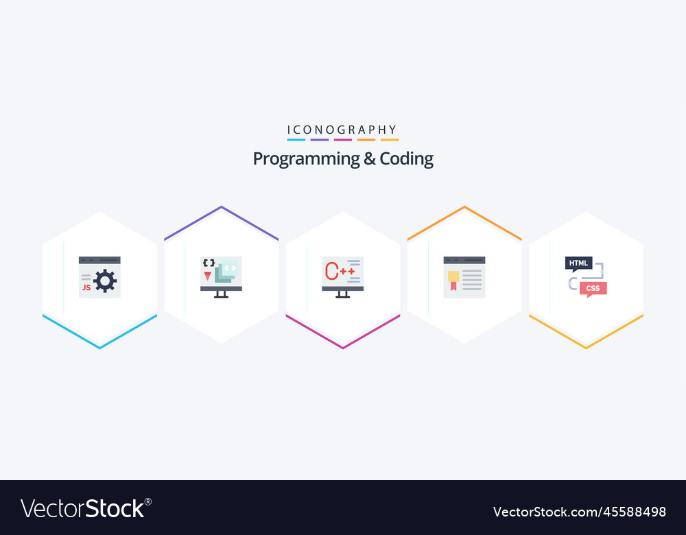 Programmierung und Kodierung 25 flache Icon-Pack