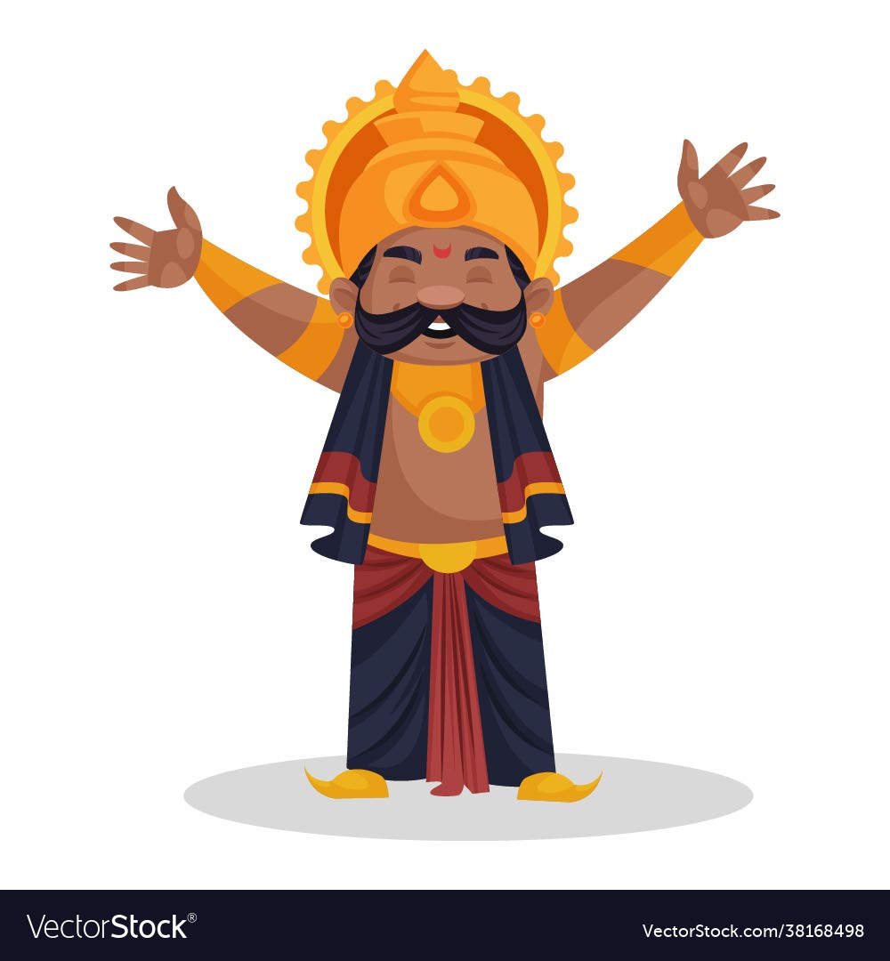 Ravana cartoon character Royalty Free Vector Image