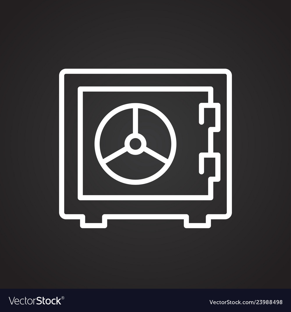 Safe line icon on black background for graphic Vector Image