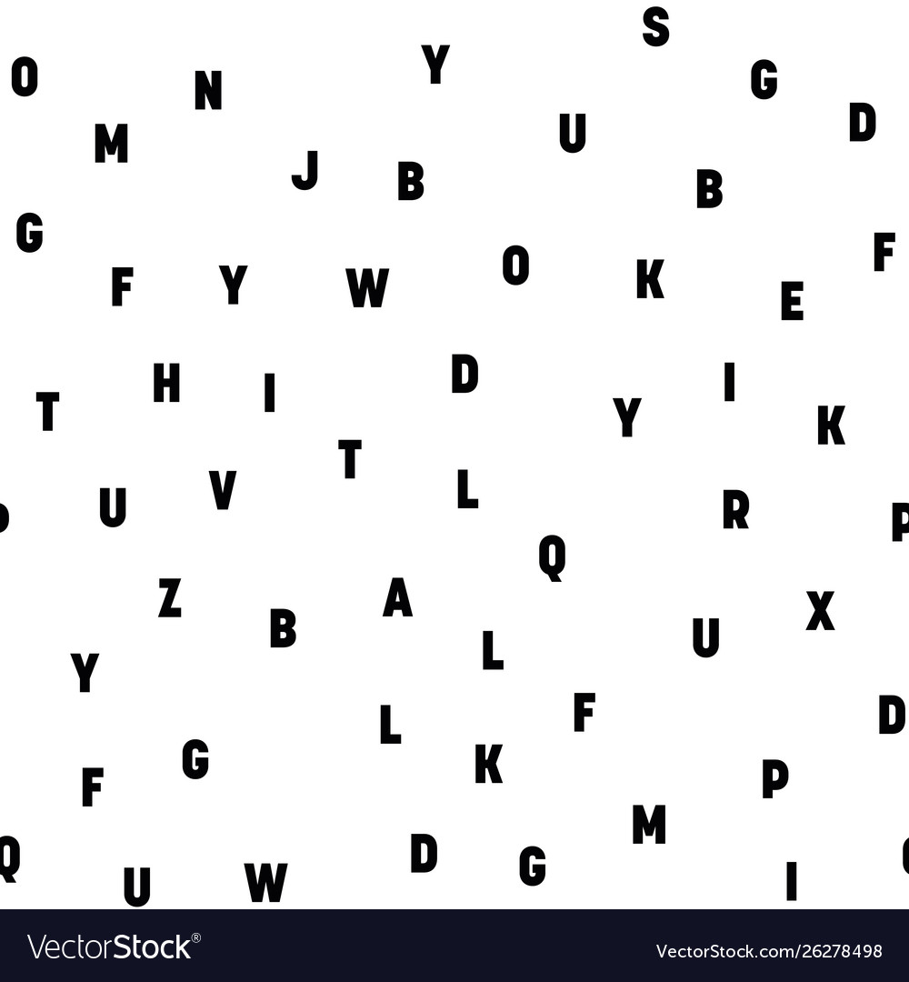 Seamless pattern letters random order signs vector image Seamless pattern letters random order signs