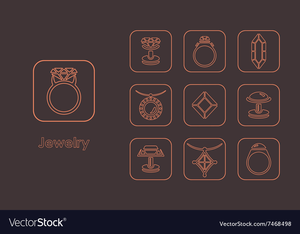 Set of jewelry simple icons