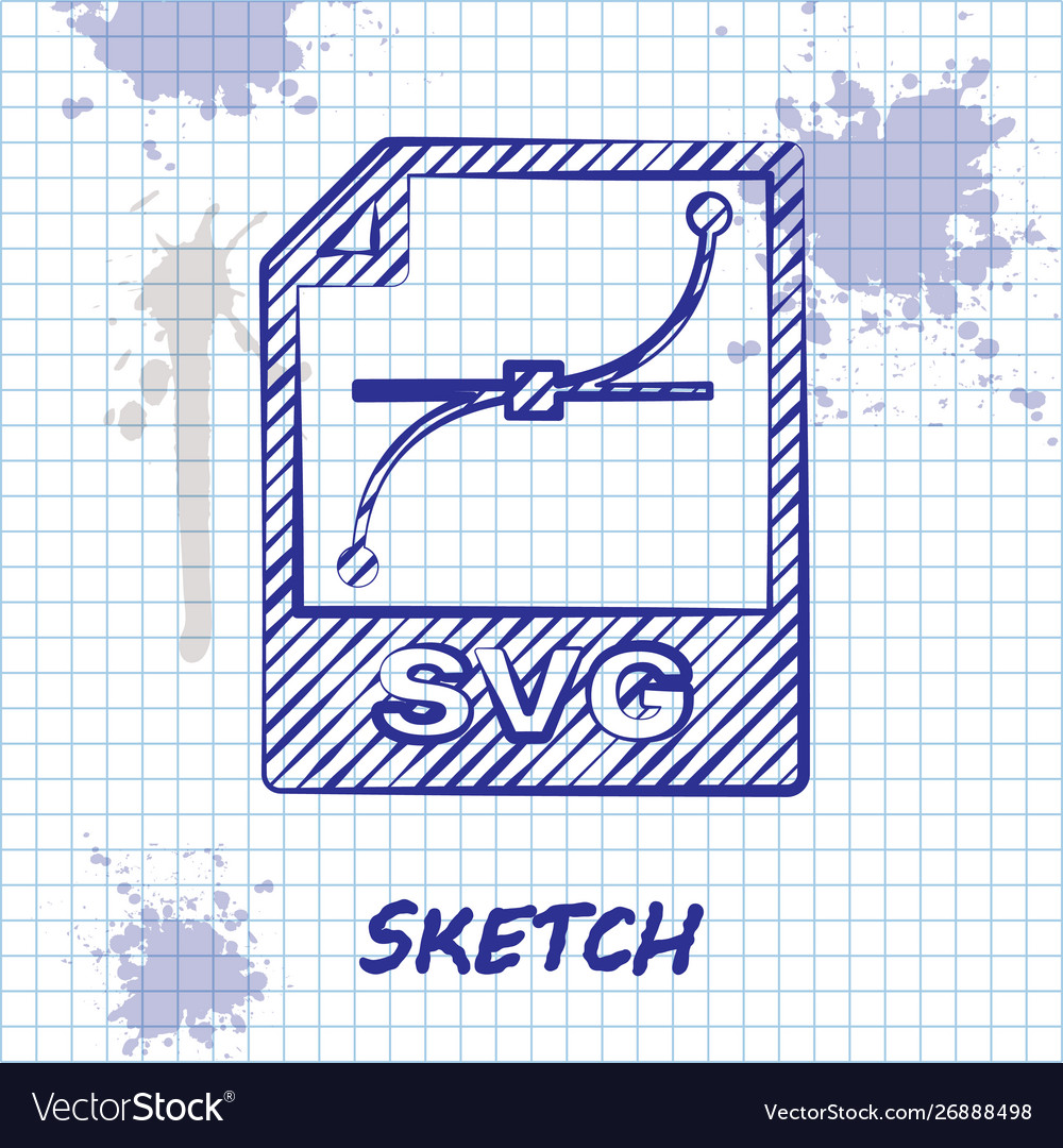 Sketch line svg file document download button vector image Sketch line svg file document download button
