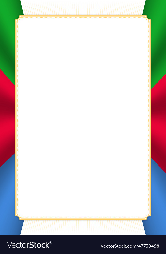 Vertical frame and border with eritrea flag Vector Image Vertical frame and border with eritrea flag