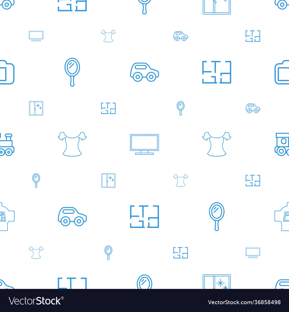 View icons pattern seamless white background