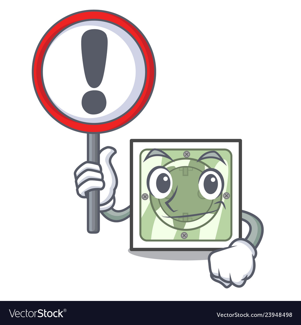 With sign power socket in the character shape vector image With sign power socket in the character shape