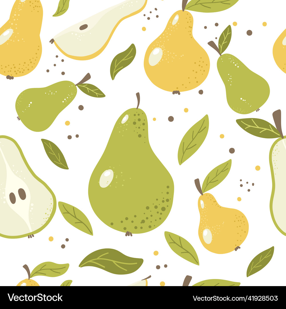 04seamless pattern with fruit bright pears Vector Image