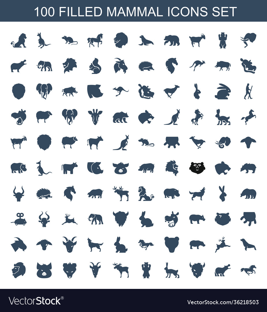 100 mammal icons