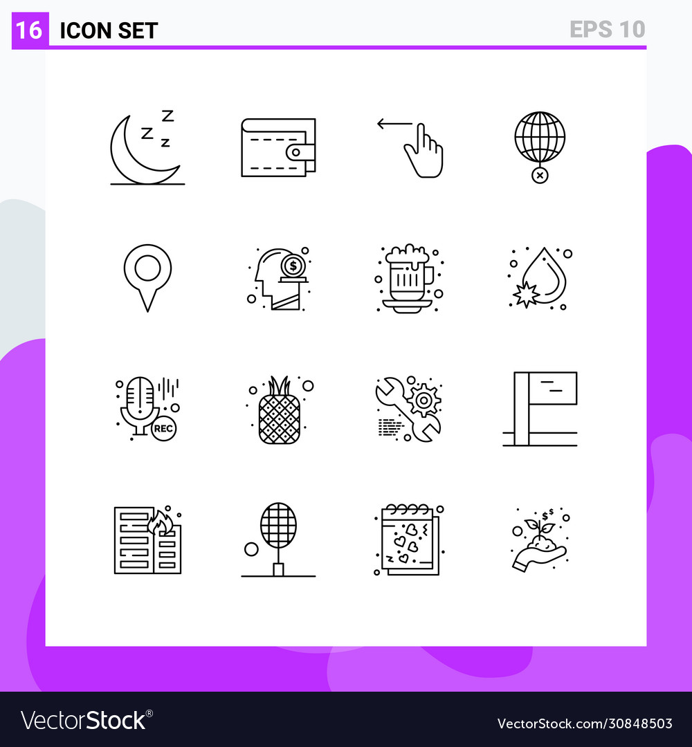 16 universal outlines set for web and mobile
