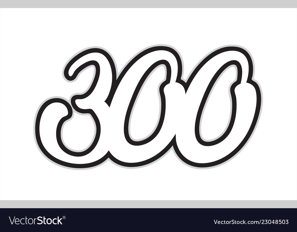 300-black-and-white-number-logo-icon-design-vector-image