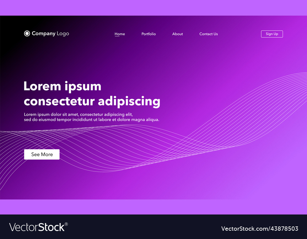 Abstract background website landing page template vector image Abstract background website landing page template