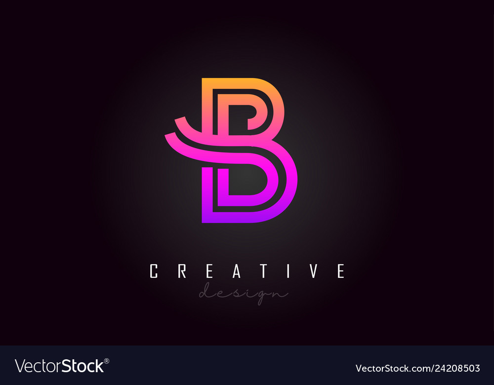 B lila Buchstaben Logo Monogramm Design kreativ