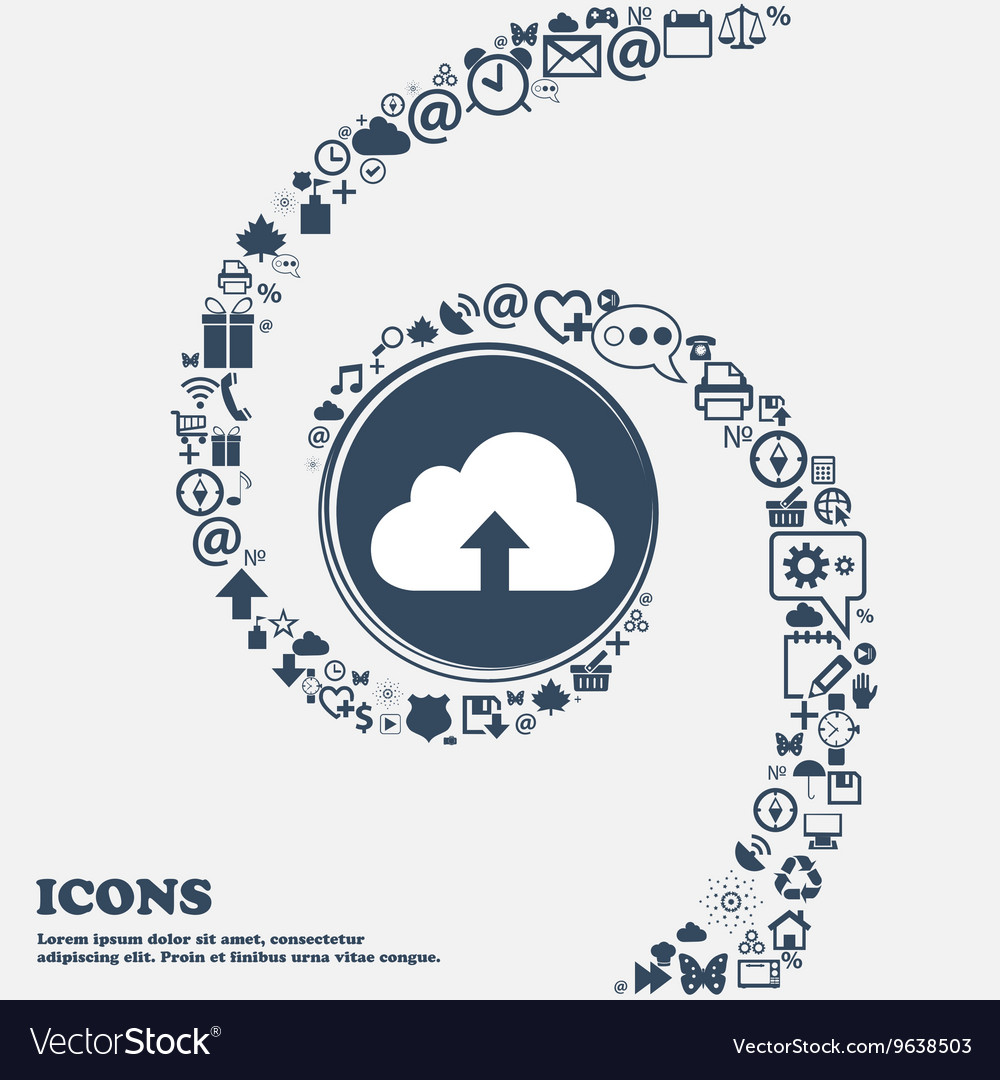 Backup icon in the center around many