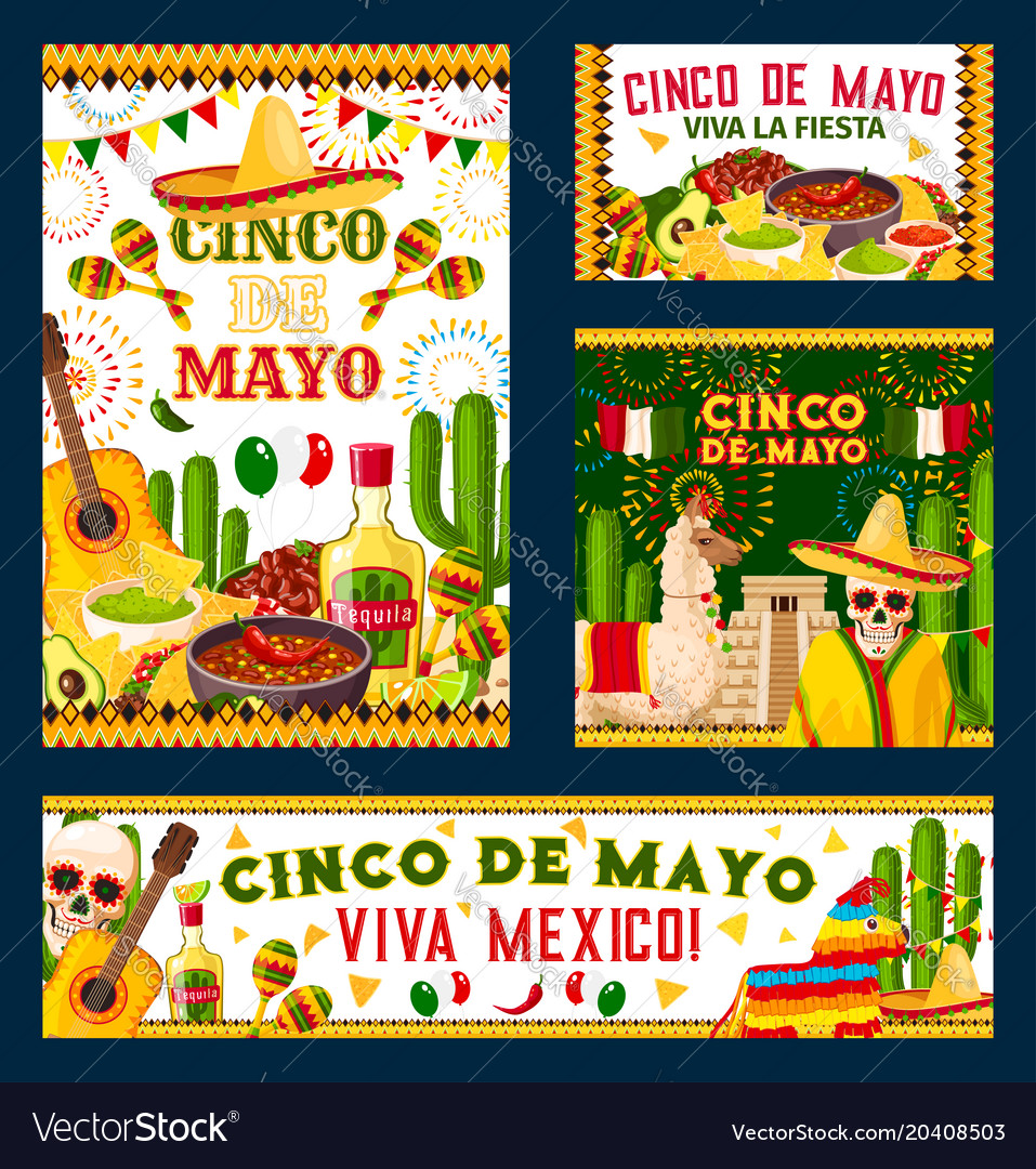 Cinco de mayo mexican fiesta party poster design Vector Image