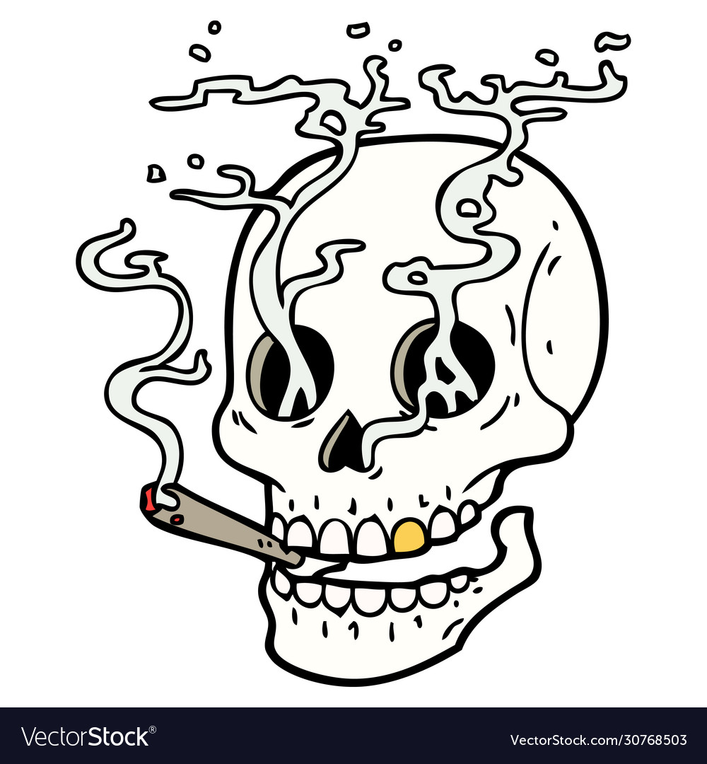 Cool Skull Smoking Joint
