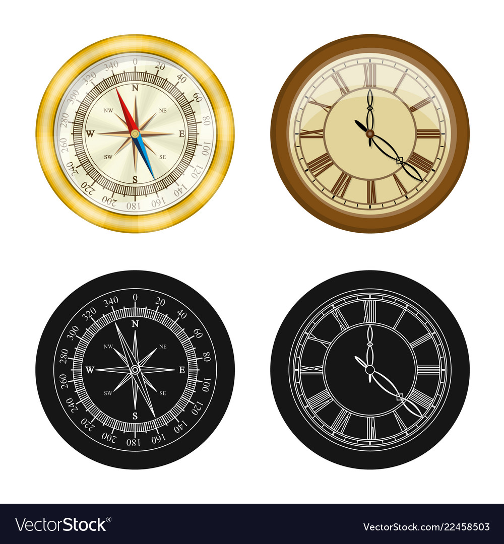Design of clock and time icon collection