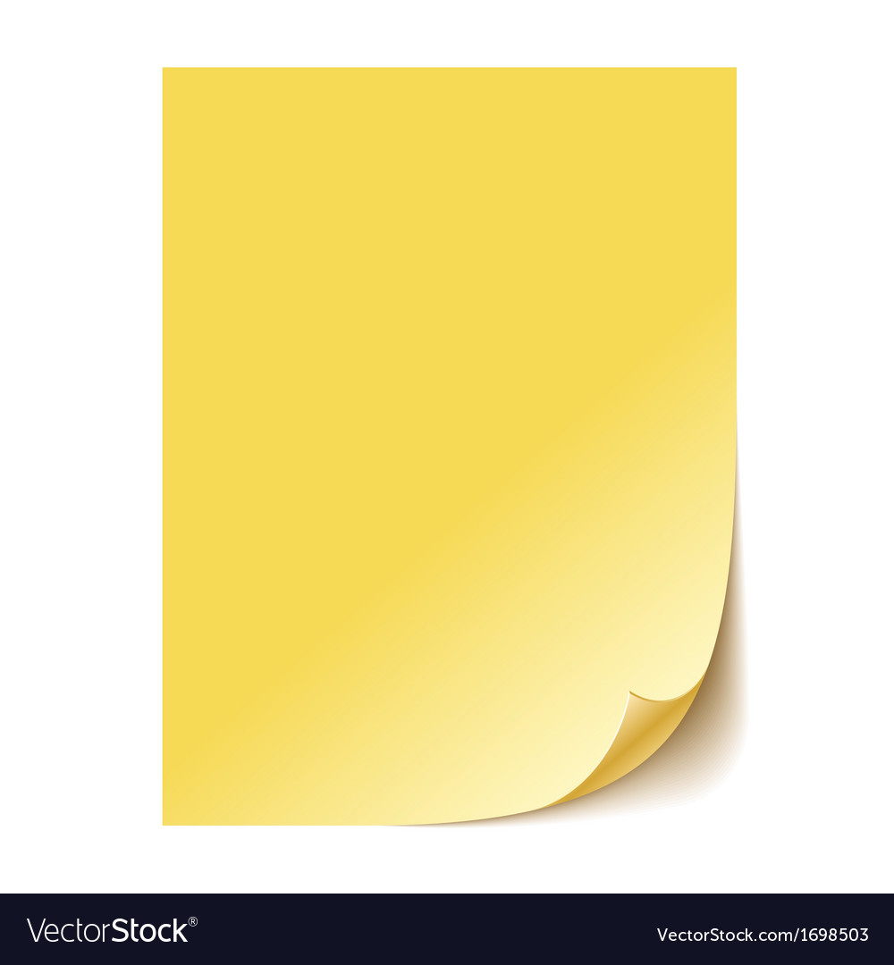 Empty yellow paper sheet eps10 Royalty Free Vector Image